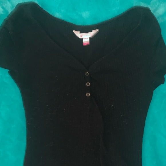 Black Top with Buttons - Picture 2 of 2